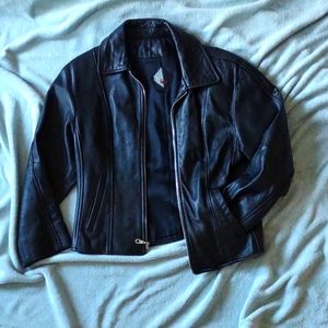Tibor - Vintage - Pewter Leather Jacket - Full Zip - Size Small